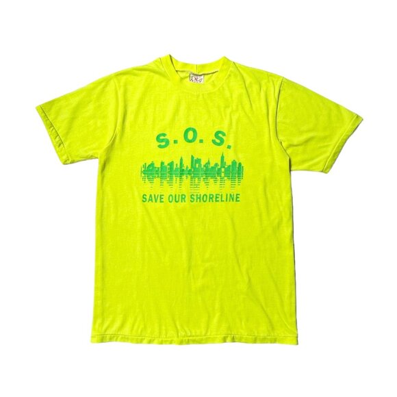 80s Vintage SOS Save Our Shoreline T-shirt Single Stitch Environment Slogan. - Picture 1 of 6